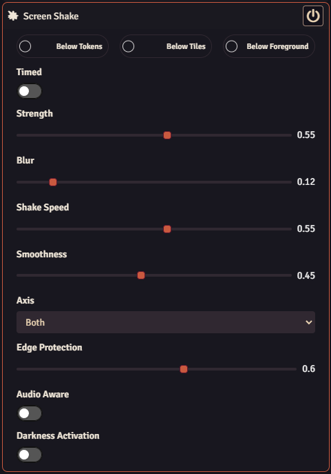 Filter Effects Management showing an expanded Color filter with tint, blend mode, saturation, contrast, brightness, gamma, and darkness activation controls.
